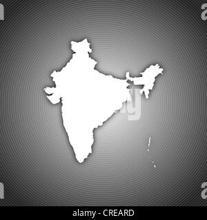 Politische Karte von Indien mit den verschiedenen Staaten. Stockfoto