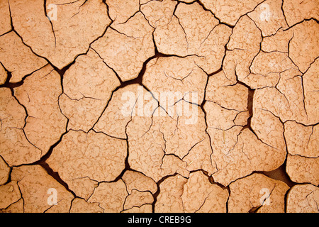 Ausgetrocknet, lehmigen Böden in der Nähe von Telouet, Marokko, Afrika Stockfoto