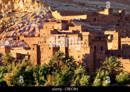 Traditionelle Berber Lehmarchitektur, Kasbah in Aït Benhaddou, UNESCO Welt Kultur Erbe, Marokko, Afrika Stockfoto