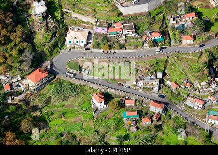 Straßenbau in der Koppel der Nonnen oder Curral Das Freiras, Madeira, Portugal, Europa Stockfoto