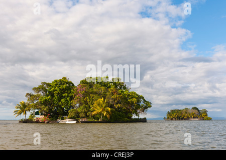 Kleine Insel mit tropischer Vegetation in Isletas, Lago de Nicaragua, Nicaragua, Nicaragua-See, Mittelamerika Stockfoto