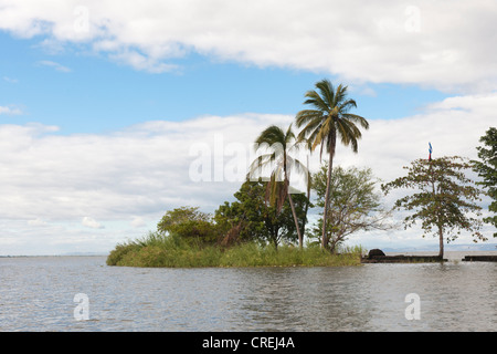 Kleine Insel mit tropischer Vegetation in Isletas, Lago de Nicaragua, Nicaragua, Nicaragua-See, Mittelamerika Stockfoto