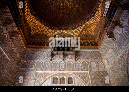 Sala de Los Embajadores, Botschafter Raum des maurischen Königs Palast von Real Alcazar, UNESCO-Weltkulturerbe, Sevilla Stockfoto