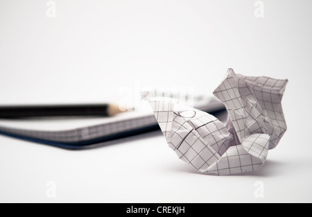 Notebook mit schwarzer Stift und Papier Stockfoto