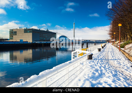 Schottland, Glasgow, Glasgow City. BBC Television Centre in Glasgow, und Clyde Kai-Sanierungsgebiet. Stockfoto