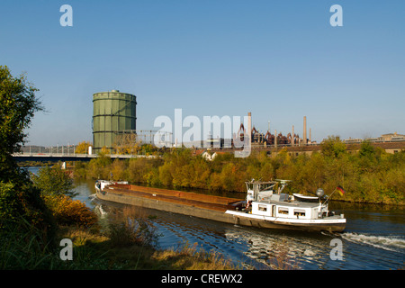 Völklingen Eisenarbeiten mit Gasometer, Deutschland, Saarland, Völklingen Stockfoto