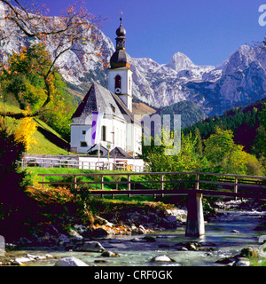 St. Sebastian Kirche von Ramsau, Deutschland, Bayern, Ramsau Stockfoto