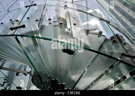 Eingang des Glass Cube, Apple Retail Store, Fifth Avenue, Vereinigte Staaten, New York City, Manhattan Stockfoto