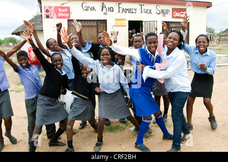 Schule Kinder, dzumeri bhambene Bereich Südafrika Stockfoto