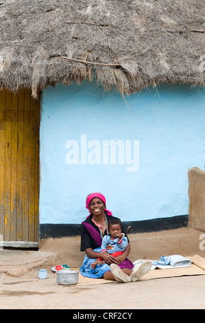 Dorf-Szene Bhambene Gebiet in Südafrika Stockfoto