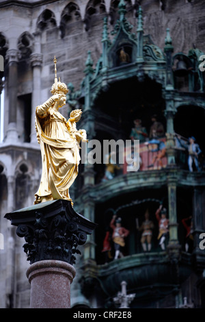 Jungfrau Maria am Marienplatz, Deutschland, Bayern, Muenchen Stockfoto