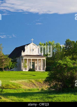 Die alte Jesuitenmission an einem hellen Tag in Cataldo, Idaho. Stockfoto