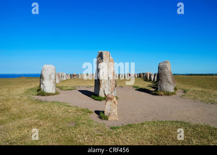 Ale Steinen, Megalith-Monument, Kaseberga, Ystadt, Skane, Schweden Stockfoto