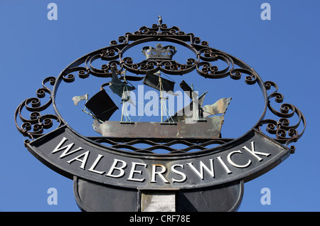 Walberswick Ortsschild Southwold Suffolk East Anglia England UK Stockfoto