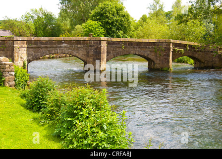 Holme Brücke, Bakewell, ein Lastesel-Brücke über den Fluss Wye Stockfoto