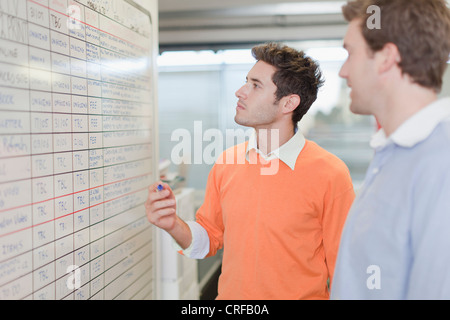 Geschäftsmann am Whiteboard schreiben Stockfoto