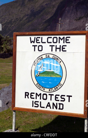 Willkommen Sie auf der Insel Remotest, Tristan Da Cunha Stockfoto