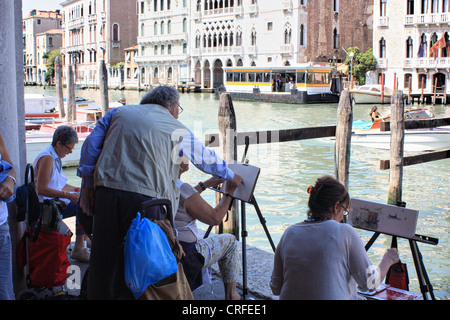 Malkurse in Venedig Stockfoto