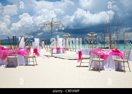 Luxus-Hochzeit am Strand in Boracay, Philippinen Stockfoto