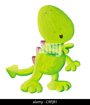 Acryl Abbildung des niedlichen Drachen zeigt die Richtung Stockfoto