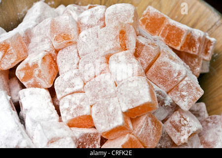 Turkish Delight zu verkaufen und auf temporäre Anzeige während der Marylebone Fayre in London 2012. Stockfoto