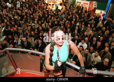 Hannover, Deutschland, Lara Croft auf der CeBIT 2000 Stockfoto