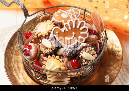 Vielzahl von Weihnachtsplätzchen und Törtchen - detail Stockfoto