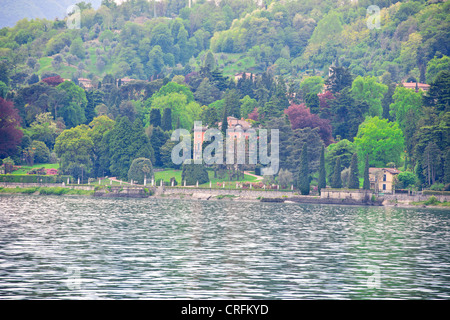 Menaggio gegenüber Bellagio, Grand am See Villen mit herrlichen Gärten, Spielplatz für die reichen & Famouus, beliebtes Ausflugsziel Stockfoto