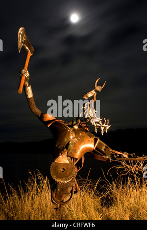 Skulptur eines Ritters, Australien, New South Wales Jindabyne Stockfoto