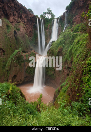 Kaskaden d'Ouzoud Wasserfall, Fluss El Abid, mittleren Atlasgebirge, Marokko, Nordafrika. Stockfoto