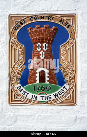 Keramische West Country Ales plaque Stockfoto