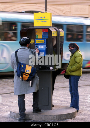 Prag, Tschechische Republik, Cesky Telecom Stockfoto