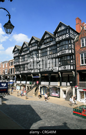 Die Zeilen Bridge Street Chester Cheshire England UK Stockfoto