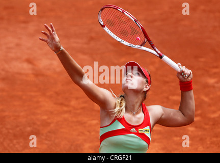 Angelique Kerber Deutschlands in Aktion an der Französisch Open 2012 Stockfoto