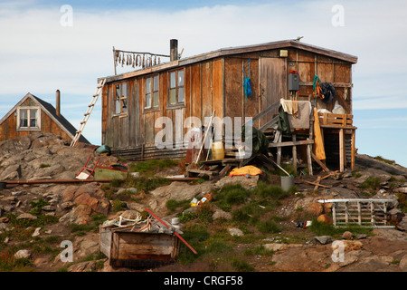 Haus des Jägers, Grönland, Ammassalik, Ostgrönland, Tiniteqilaq Stockfoto