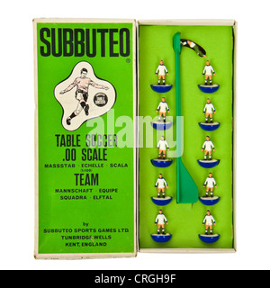 1970er Jahren Subbuteo Fußballmannschaft - Leeds United (1.) Schwergewichts-Team (207) Stockfoto