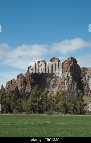 Smith Rock State Park, ein sehr beliebtes klettern Ziel in der Nähe von Terrebone, Oregon, Stockfoto