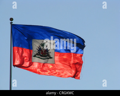 Haitianischen Flagge, Haiti, Provinz de l ' Ouest, Port-Au-Prince Stockfoto