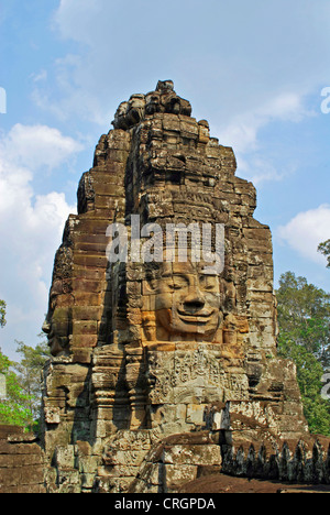 Lokeshvara Gesichter in Angkor Wat, Bayon Tempel, Kambodscha Stockfoto