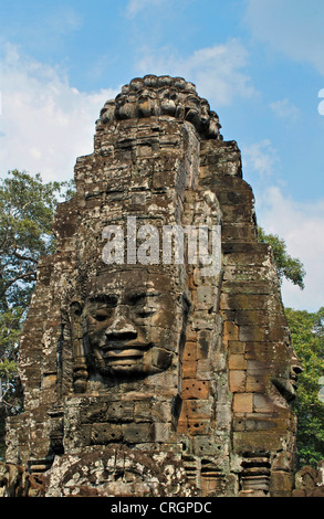 Lokeshvara Gesichter in Angkor Wat, Bayon Tempel, Kambodscha Stockfoto