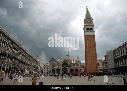 St.-Markus Platz in Regen, Italien, Venetien, Venedig Stockfoto