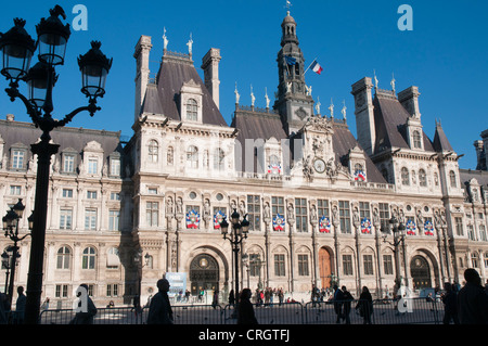 Hôtel de Ville oder Rathaus, Paris Stockfoto