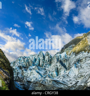 Terminal Gesicht von Fox Glacier, Neuseeland. Stockfoto