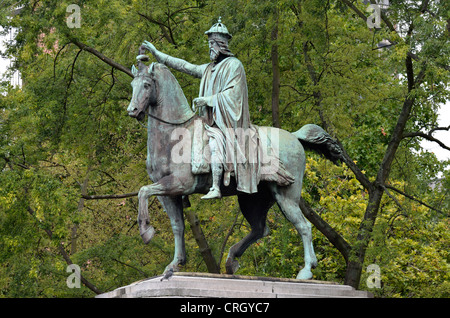 Lüttich, Belgien. Statue Karls des Großen in Parc d'Avroy Stockfoto