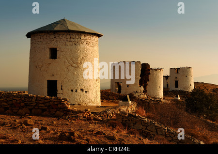 Alte Windmühlen bei Bodrum, Provinz Muğla, Türkei Stockfoto