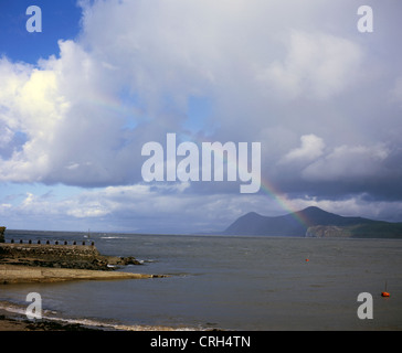 Regenbogen Yr eIFL.NET von Porth Dinllaen Nefyn Lleyn Halbinsel Gwynedd Wales Stockfoto