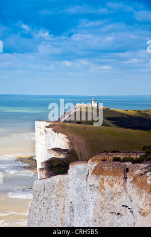 Der ursprüngliche Beachy Head Leuchtturm (1834) jetzt ein B & B bei Belle Tout auf der South Downs Way Wanderweg, East Sussex, England UK Stockfoto