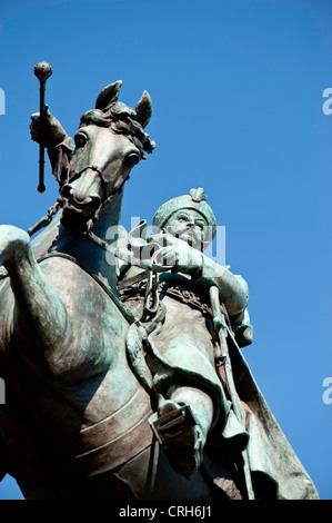 Statue der König Jan Ⅲ Sobieski auf einem Pferd, Danzig, Polen Stockfoto