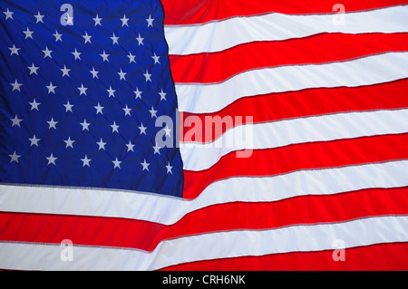 Näheres zu den Sternen und Streifen, Vereinigte Staaten von Amerika Flagge. Stockfoto