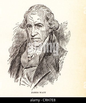 Vintage Gravur von James Watt, 1736-1819, schottischer Erfinder Stockfoto